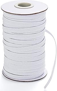 XKDOUS Elastic Band for Sewing, 1/4 Inch 40 Yards, White