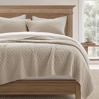 HORIMOTE HOME Viscose from Bamboo Quilt Queen Size, Beige Quilt Set