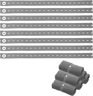 uxcell 15Pcs Roll-up Clothes Storage Elastic Bands