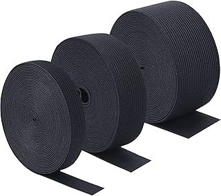 Sunmns 3 Rolls Sewing Stretch Elastic Band Spool (Black)