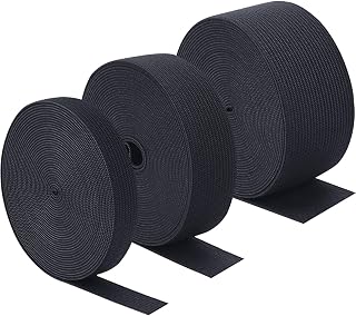Sunmns 3 Rolls Sewing Stretch Elastic Band Spool (Black)