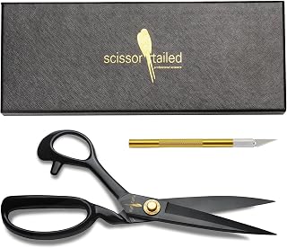 Sewing Scissors 9 inch + Free Hobby Knife – Industrial Scissors Heavy Duty Stronger Than Stainless Steel