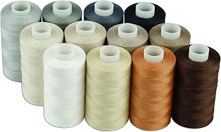 Simthread 12 Multi Colors All Purposes Cotton Quilting Thread 50s/3 Thread for Piecing Sewing etc - 550 Yards Each (Neutral Colors)
