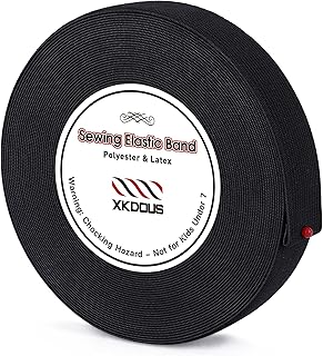 XKDOUS Elastic Band, 1 Inch 14 Yards (Black)