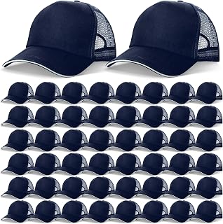 50 Pcs Blank Trucker Hats Bulk Baseball Cap Adjustable