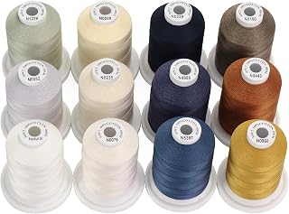New brothread Multi-Purpose Mercerized Cotton Thread 12 Neutral & Jean Colors
