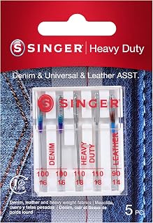 SINGER Heavy Duty Needles 90/14 100/16 110/18 Denim Leather 5-Count