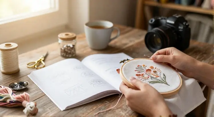 How to use an embroidery book