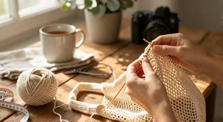 how to knit a shopping bag