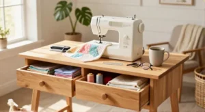 large sewing table with storage